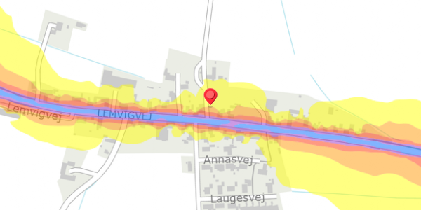 Trafikstøjkort på Houmarkvej 2, 7620 Lemvig