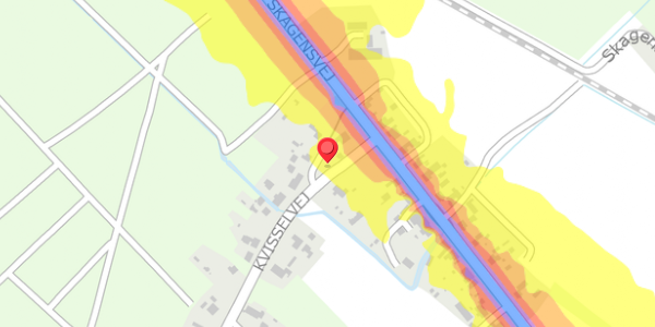 Trafikstøjkort på Kvisselvej 2B, 9981 Jerup