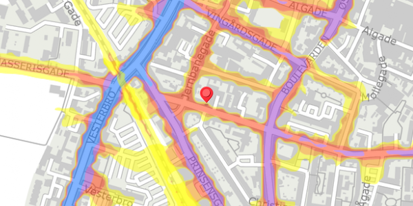 Trafikstøjkort på Danmarksgade 3E, . , 9000 Aalborg