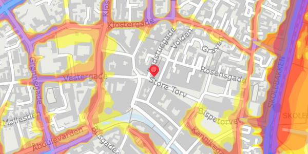Trafikstøjkort på Store Torv 18, 8000 Aarhus C