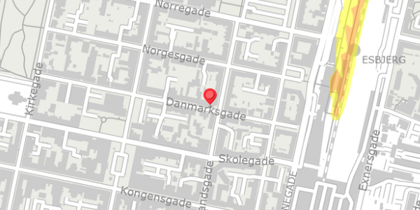 Trafikstøjkort på Danmarksgade 21, 6700 Esbjerg