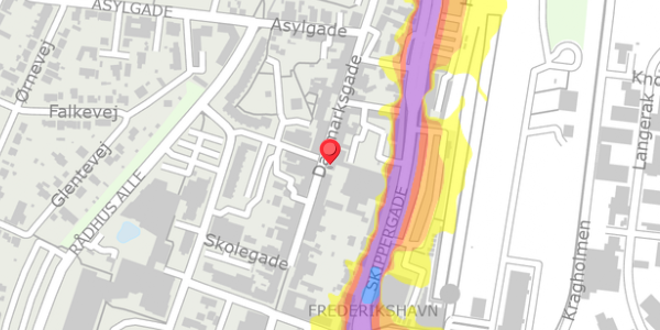 Trafikstøjkort på Danmarksgade 27, . , 9900 Frederikshavn