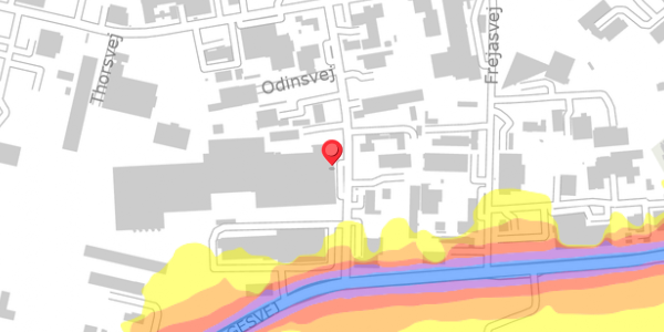 Trafikstøjkort på Odinsvej 28, 4100 Ringsted
