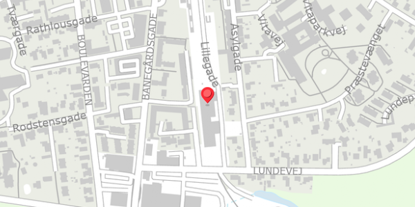 Trafikstøjkort på Lundevej 1A, 8300 Odder