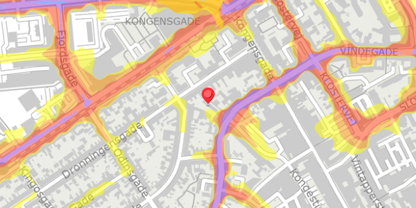 Trafikstøjkort på Vindegade 75H, 5000 Odense C