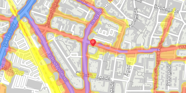 Trafikstøjkort på Danmarksgade 24, . , 9000 Aalborg