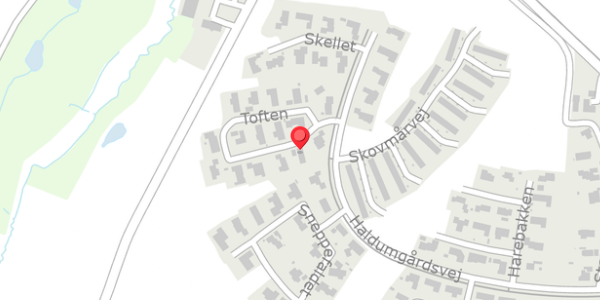 Trafikstøjkort på Toften 3, 8382 Hinnerup