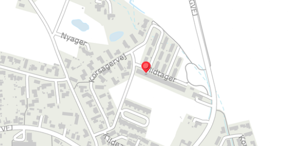 Trafikstøjkort på Midtager 6, 8382 Hinnerup