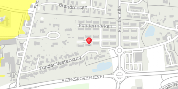 Trafikstøjkort på Fundermarken 5, 8600 Silkeborg