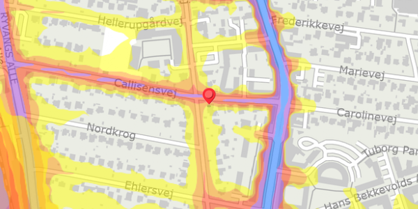 Trafikstøjkort på Callisensvej 11, . , 2900 Hellerup