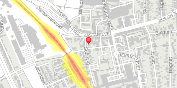 Trafikstøjkort på Sofievej 1, 4300 Holbæk