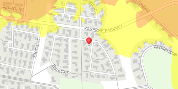 Trafikstøjkort på Baretten 83, 4100 Ringsted
