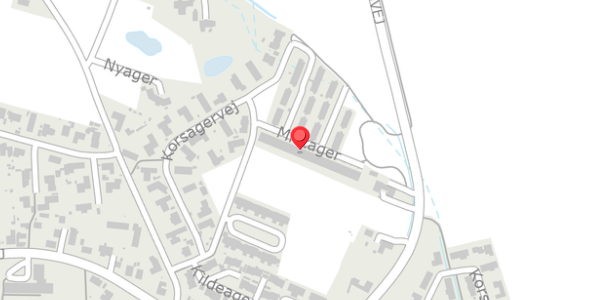 Trafikstøjkort på Midtager 12, 8382 Hinnerup
