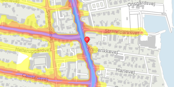 Trafikstøjkort på Strandvejen 88, 2900 Hellerup