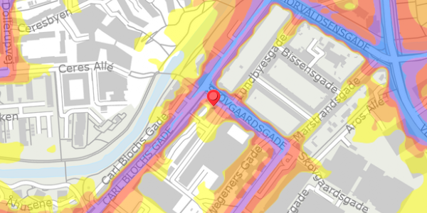 Trafikstøjkort på Kjeld Tolstrups Gade 20, 4. mf, 8000 Aarhus C