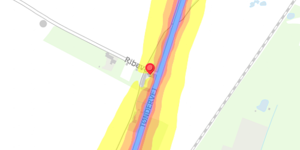 Trafikstøjkort på Ribevej 2A, 6760 Ribe