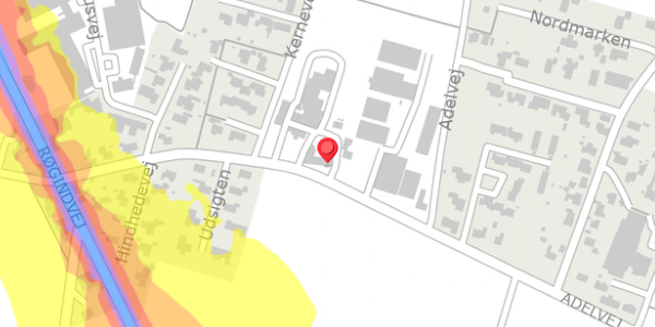 Trafikstøjkort på Adelvej 17, . , 6940 Lem St