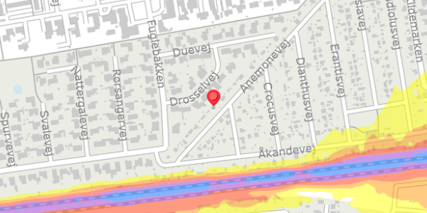 Trafikstøjkort på Anemonevej 36, 4100 Ringsted