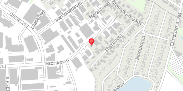 Trafikstøjkort på Fabriksvej 28, 6000 Kolding