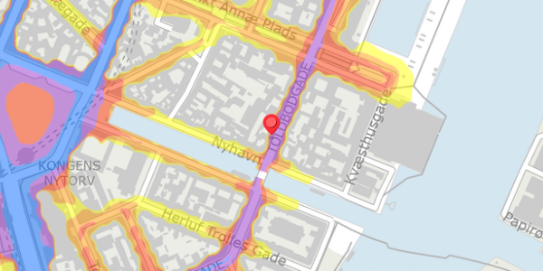 Trafikstøjkort på Toldbodgade 7, 1253 København K