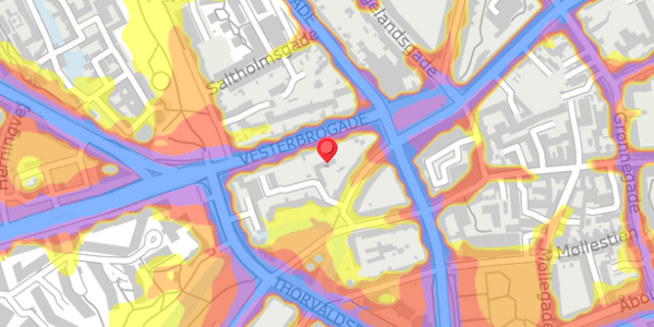 Trafikstøjkort på Janus La Cours Gade 10A, 8000 Aarhus C