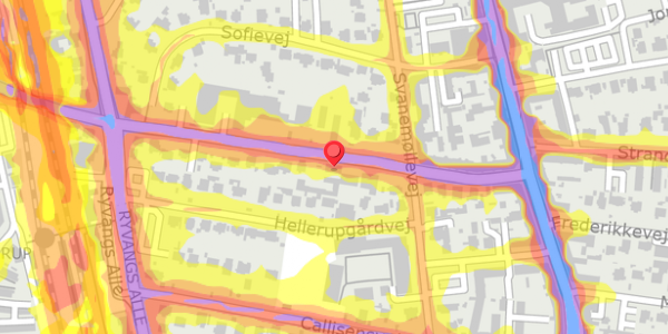 Trafikstøjkort på Hellerupvej 15, 2900 Hellerup