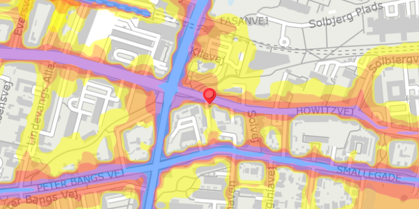 Trafikstøjkort på Howitzvej 67A, . , 2000 Frederiksberg