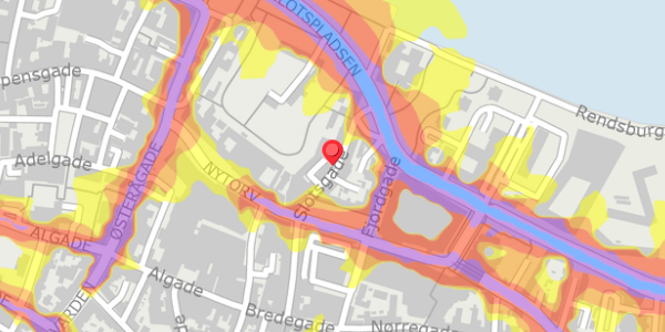 Trafikstøjkort på Slotsgade 25, . , 9000 Aalborg