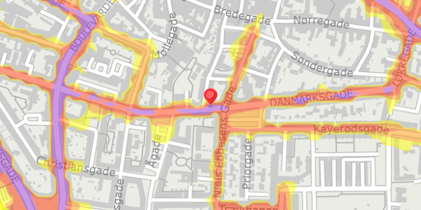 Trafikstøjkort på Danmarksgade 33, . , 9000 Aalborg