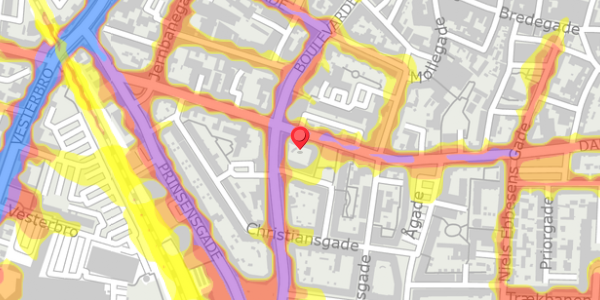 Trafikstøjkort på Danmarksgade 24A, . , 9000 Aalborg