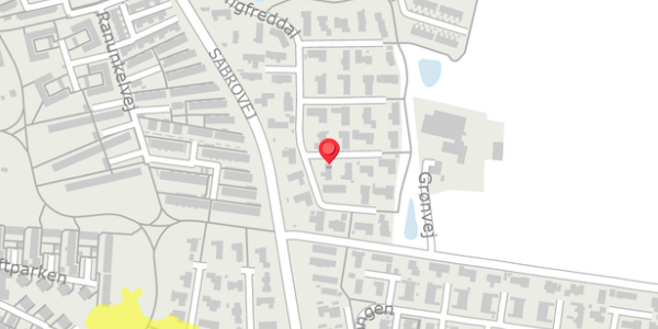 Trafikstøjkort på Langfreddal 49, 8471 Sabro