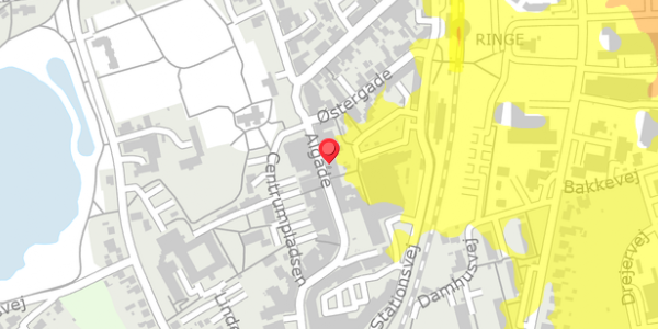 Trafikstøjkort på Algade 33, 5750 Ringe