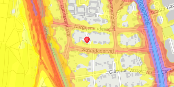 Trafikstøjkort på Strandagervej 24, . , 2900 Hellerup