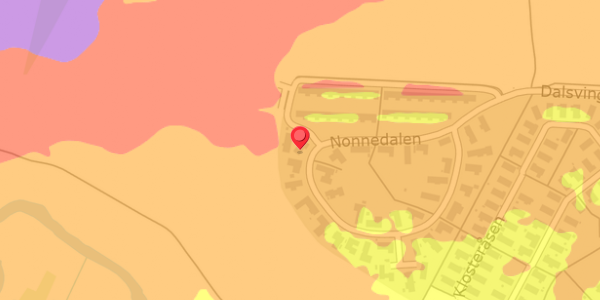 Trafikstøjkort på Nonnedalen 45, 4100 Ringsted