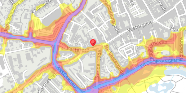 Trafikstøjkort på Vesterbro 9, . , 5000 Odense C