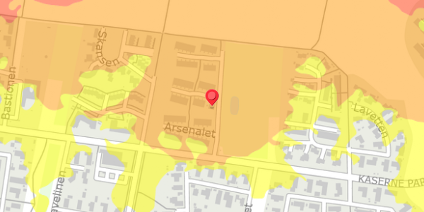 Trafikstøjkort på Arsenalet 9, 4100 Ringsted