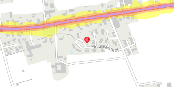 Trafikstøjkort på Mosevænget 9, 5750 Ringe