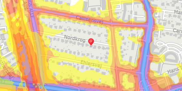 Trafikstøjkort på Nordkrog 9, . , 2900 Hellerup