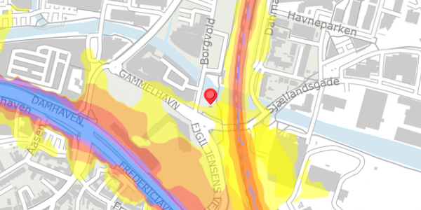 Trafikstøjkort på Borgvold 13, 7100 Vejle