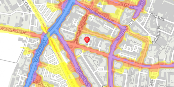 Trafikstøjkort på Danmarksgade 5A, 9000 Aalborg