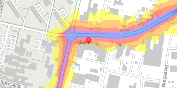 Trafikstøjkort på Huginsvej 2D, 4100 Ringsted