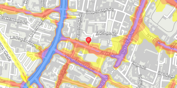 Trafikstøjkort på Algade 48, 9000 Aalborg