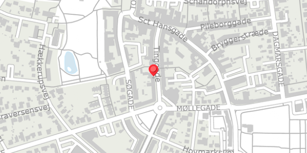 Trafikstøjkort på Tinggade 18, 4100 Ringsted