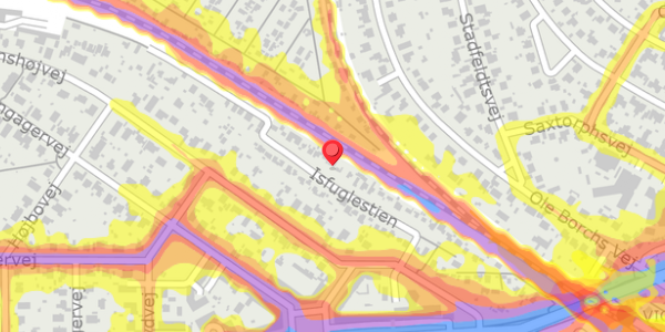 Trafikstøjkort på Isfuglestien 34, 2500 Valby