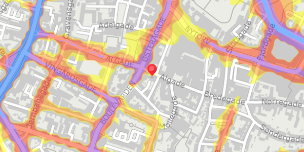 Trafikstøjkort på Algade 25, 9000 Aalborg