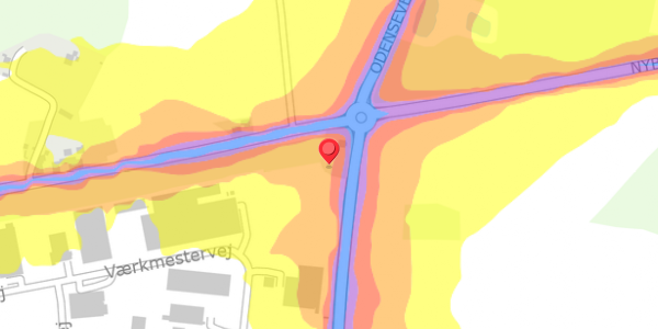 Trafikstøjkort på Odensevej 99A, . , 5600 Faaborg