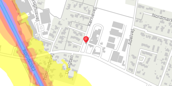 Trafikstøjkort på Adelvej 11, . , 6940 Lem St