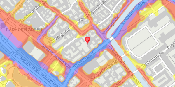 Trafikstøjkort på Løngangstræde 21E, 3. th, 1468 København K