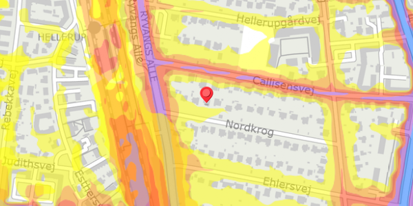 Trafikstøjkort på Nordkrog 22, . , 2900 Hellerup