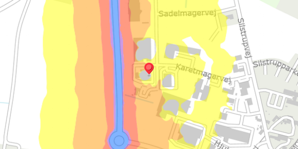 Trafikstøjkort på Bødkervej 20, 7700 Thisted